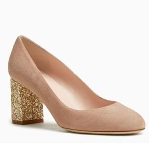 Kate Spade 8 Glitter Velvet Heels Pink Anastasia